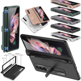 สำหรับ Samsung Galaxy Z Fold 3 Fold 2 เคสป้องกันบานพับปากกาถาดยืนปก