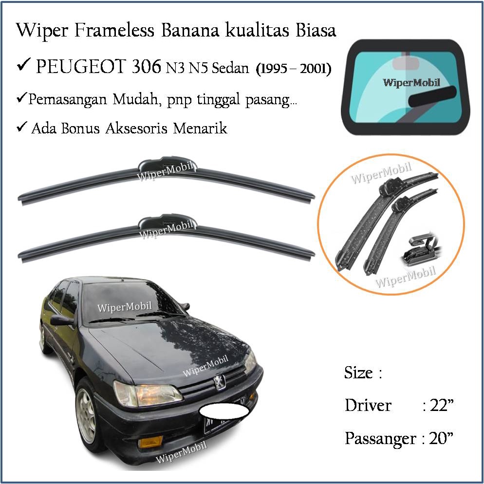 กล้วยปัดน้ําฝนสําหรับเปอโยต์306 N3 N5 ซีดาน1995 1996 1997 1998 1999 2000 2001