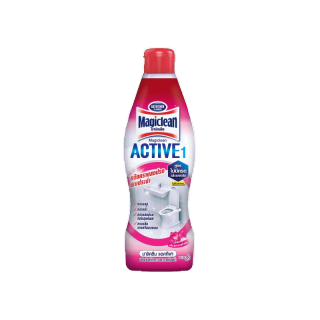 มาจิคลีน แอคทีฟ ฟลาวเวอรี่ เฟรช ขวด 750มล Magiclean Active Flowery fresh bottle 750ml น้ำยาล้างห้องน้ำ สูตรไม่มีกรดHCL