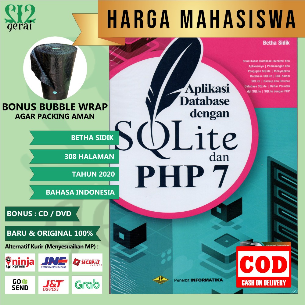 หนังสือข้อมูลพร้อมค่าบริการ SQLITE และ PHP 7 ราคาที่ปรึกษาสําหรับการจัดส่ง