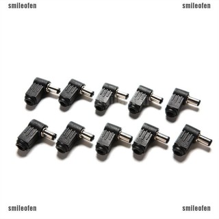 Smileofen ปลั๊กตัวผู้ dc มุมขวา 2.1x5. 5 มม. 2 . 0 มม. สีดํา 10 ชิ้น