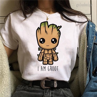 เสื้อยืด พิมพ์ลายกราฟฟิค I Am Groot Bady Groot แฟชั่นฮาราจูกุ สําหรับผู้หญิง และผู้ชาย