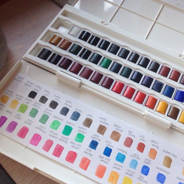 (พรีออเดอร์ 7-10 วัน)ชุดสีคอทแมน 45สี Cotman Water Colours Half Pan Studio Set - 45 Half Pans กล่องสีน้ำเงิน