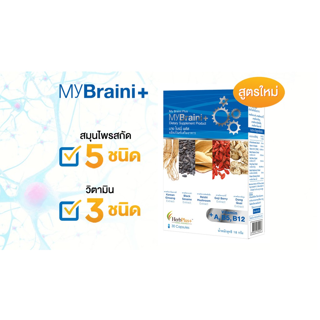 MyBraini+ (มาย ไบรนี่พลัส) – สมุนไพรบำรุงสมอง ความจำ คิดค้นโดยหมอแบงค์ นพ ผู้เชี่ยวชาญด้านสมุนไพรกว่า 10 ปี ราคา ถูกที่สุด ดีลบีเคเค แกลเลอรีภาพที่ 2