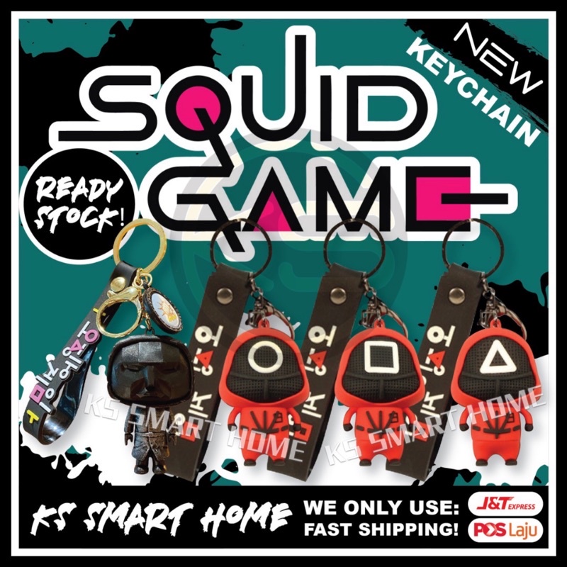 Squid Game Keychainchain for Car Key / Bag / House Key / Circle Triangle Square Boss