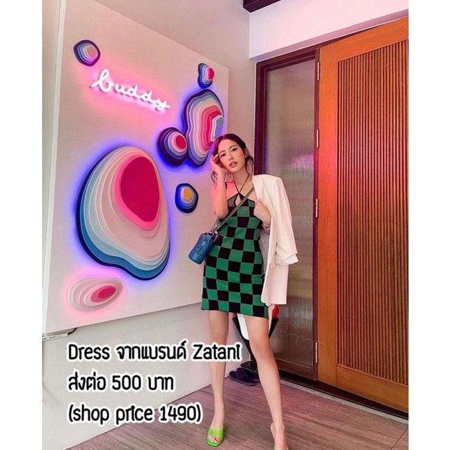 🖤ส่งต่อ/ไม่มีตำหนิ🖤 เดรสไหมพรม จากแบรนด์ Zatani Freesize ผ้าดีเนื้อแน่นมากๆค่ะ