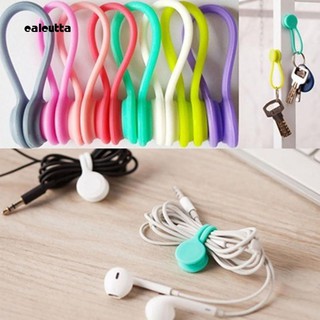 CAL_4Pcs Multiuse Magnetic Silicone Earphone Cord Winder Cable Wrap Holder Organizer