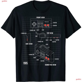 เสื้อยืดกีฬา Nintendo NES Controller Parts Schematic Graphic T-Shirt T-Shirt Popular T-shirts