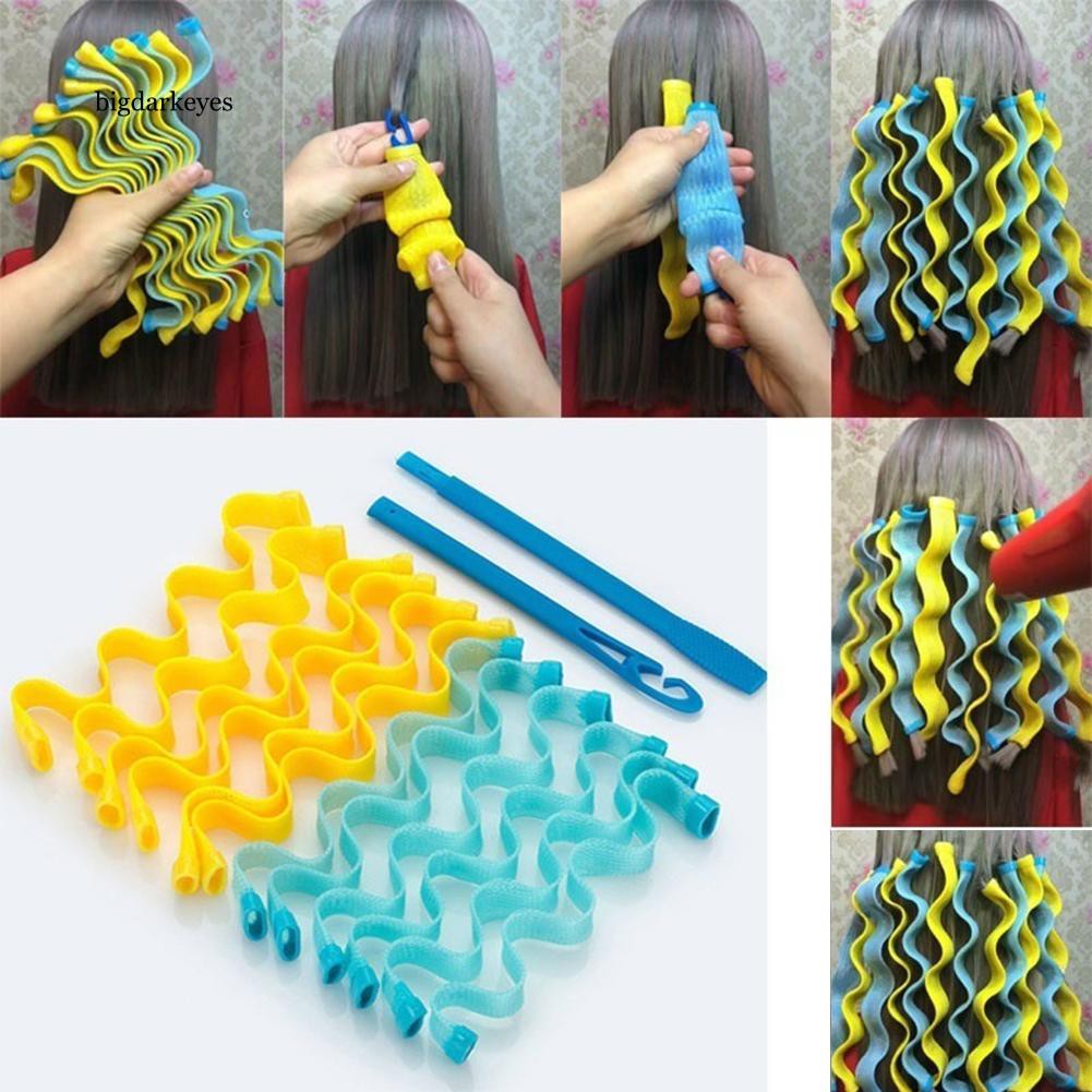 Bdk 12pcs Non Perm Soft Tube Salon Home Hair Curler Natural Wavy
