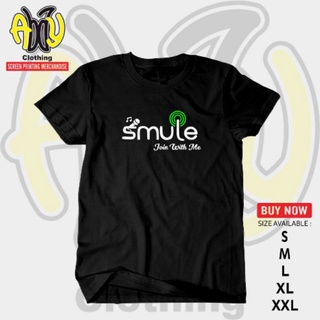 เสื้อยืดแขนสั้น ผ้าฝ้าย พิมพ์ลาย SMULE Join With Me Combed ยุค 30s สีดํา ไซซ์ S M L XL XXLสามารถปรับแต่งได้