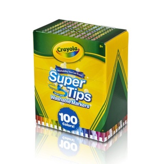 Crayola Supertips เครโยล่า สีเมจิกล้างออกได้ ซุปเปอร์ทิปส์ เซ็ต 100 สี สำหรับเด็กอายุ 3 ปีขึ้นไป