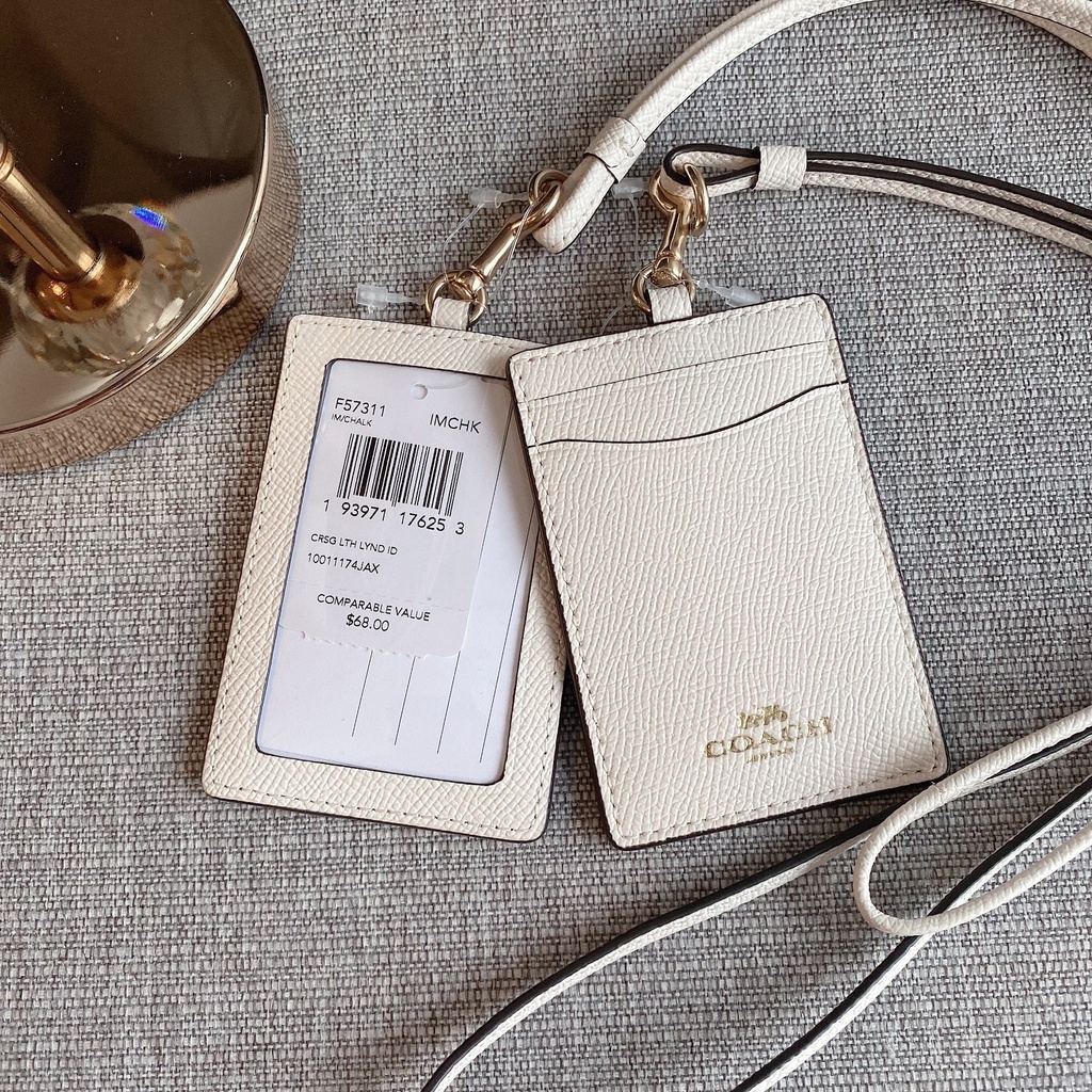 พร้อมส่ง แท้ 100% New Coach คล้องบัตร รุ่น ID LANYARD (COACH F57311) IM/ CHALK