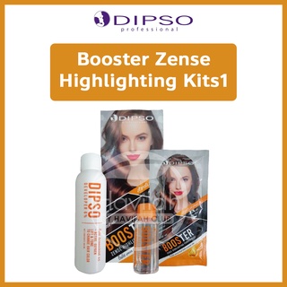 Dipso ดิ๊พโซ่ Booster Zense Highlighting Kits บูสเตอร์เซนส์ ไฮไลท์ติ้ง คิท ผลิตภัณฑ์ฟอกสีผม สำหรับล้างสีผมที่ย้อมดำ