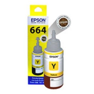 หมึกเติม EPSON INK T664 สีเหลือง Yellow ของแท้ (ขนาด 70ML ) บรรจุกล่อง