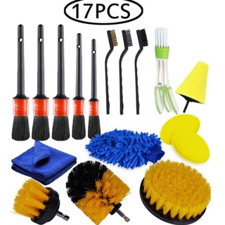 Detailing Brush Set Car Cleaning Brushes Power Scrubber Drill Brush For Car Leather Air Vents Rim Cleaning Dirt Dust Clean Tools