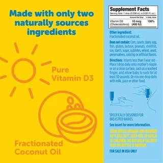 🔥พร้อมส่งจากไทย🔥 Baby Ddrops® 400 IU - Liquid Vitamin D3 อาหารเสริม วิตามินดี สำหรับเด็กทารก