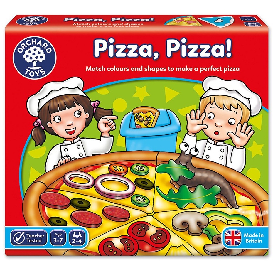 ORCHARD TOYS, Pizza, Pizza! บอร์ดเกมส์เด็ก เสริมทักษะการจับคู่ สีและรูปร่าง อายุ 3-7ปี ลิขสิทธิ์แท้