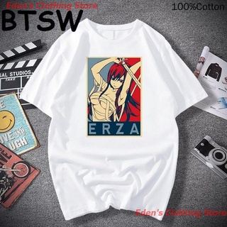 Edens Clothing Store New New Fashion Fairy Tail Erza Scarlet T Shirt Men 100 % Men T-Shirt Style T-Shirt Tops เสื้อยืดผ