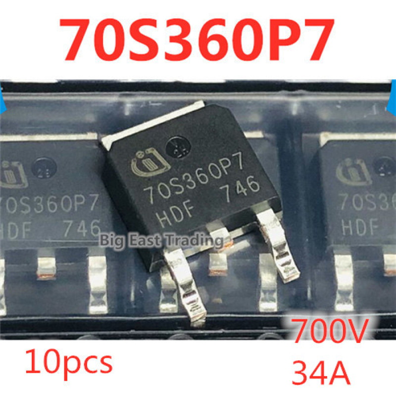 10 ชิ้น 70S360P7 IPD70R360P7S TO-252 700V 34A รับประกันคุณภาพ