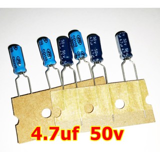 4.7uf 50v 85 ํC คละยี่ห้อ 5x12mm. 10PCS 10ตัว