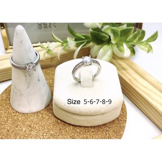 แหวนเพชรรอบนิ้ว ไซส์ 5-6-7-8-9 ราคา 390฿ #แหวนเพชรรอบนิ้ว #แหวนเพชรcz #czring #แหวนเพชรเม็ดกลม #แหวนเพชร