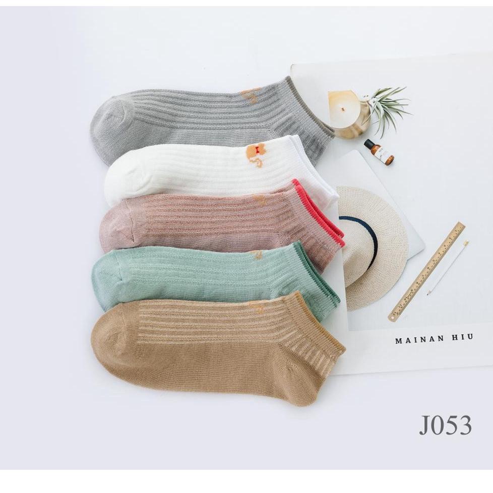 A3t4 ถุงเท้า J053 1 ชุด 5 ชิ้นริบบิ้นแมว EIL