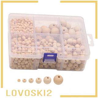 (lovoski 2) ลูกปัดไม้ธรรมชาติ 1150 x bulk สําหรับทําเครื่องประดับ