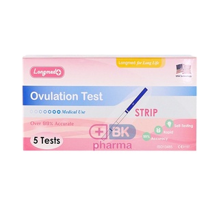 ที่ตรวจตกไข่ ตรวจไข่ตก 5 ชุด Longmed Ovulation Test Strip ตรวจวันไข่ตก แบบจุ่ม 5 ชุด/กล่อง 1 กล่อง