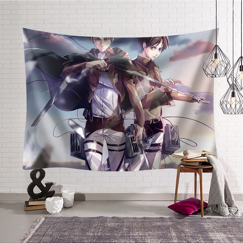 ผ้าม่าน ขนาดJapan Anime Attack on Titan Tapestry Film Tapestry Wall