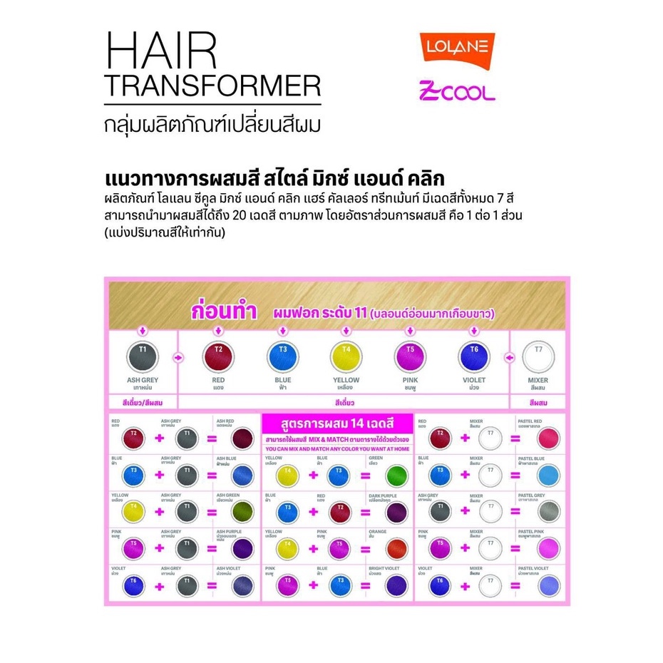 Lolane Z-Cool Mix & Click Hair Color Treatment โลแลน ซีคูล มิกซ์ แอนด์ คลิก ทรีทเม้นท์ 50 มล. #3