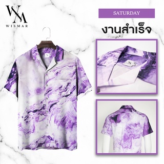 เสื้อเชิ้ตฮาวายแขนสั้น ลายหินอ่อน(ลายวันเสาร์) : Hawaii Saturday Marble Shirt  Short-sleeved