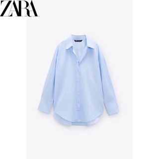 Zara poplin เสื้อเชิ้ต ผ้าฝ้าย 2558335เสื้อเบลาส์