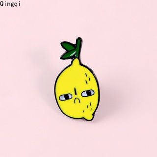 Cartoon Envious Lemon Enamel Pin Cute Unhappy Yellow Lemon Fruit Jewelry Badge Jeans Shirt Bag Brooches Pins for Friends