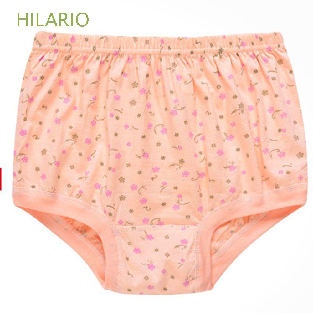 Hilario กางเกงชั้นใน ผ้าฝ้าย เอวสูง ลายดอกไม้ สําหรับคุณแม่ คุณยาย ผู้สูงอายุ
