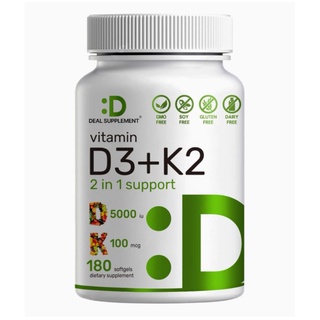 Vitamin D3+K2 Deal Supplement 180 softgel สินค้านำเข้าจากอเมริกา🇺🇲