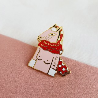 Aries - zodiac enamel brooch / pin เข็มกลัดราศีเมษ