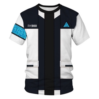 เสื้อยืดแขนสั้น พิมพ์ลายเกม Detroit Become Human Connor Rk900 สําหรับผู้ชาย และผู้หญิง