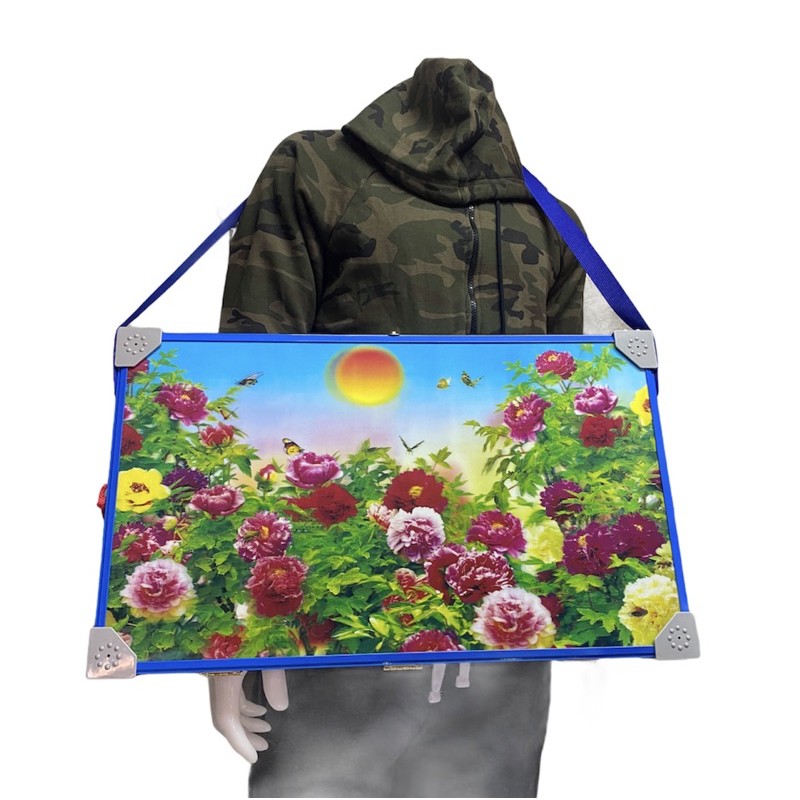 แผงลอตเตอรี่ ลายดอกไม้ A19 ขนาด 59x35,59x39cm ใส่ได้ 500-600ใบ น้ำหนักเบาทนทานกันน้ำแถมฟรีหัวสี100ใบ