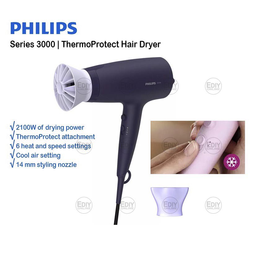 Squire width arrive Philips Professional Salon DryCare Essential Hair Dryer Hairdryer Ionic  Difuser Pengering Rambut Hair Dryer e0ho | Shopee Thailand