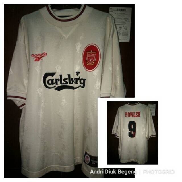 เสื้อกีฬาลายดอกไม้ Liverpool Away Retro Jersey 1996