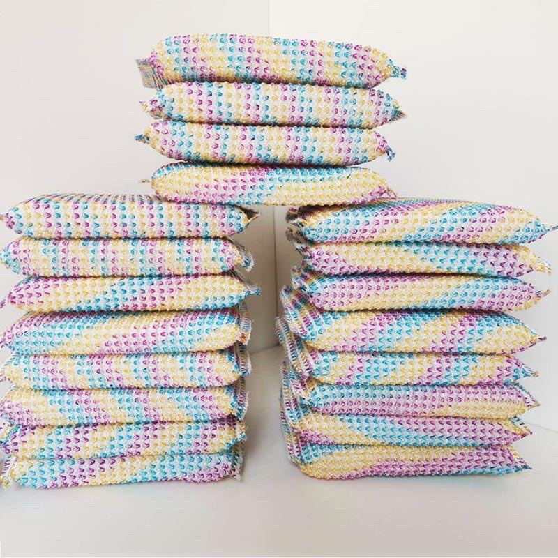 1pcs ฟองน้ําครัวจานทําความสะอาดฟองน้ําสองด้านทําความสะอาดขัดจานหม้อล้าง Span Basuh Cuci Pinggan