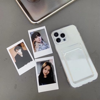 [i14]🦋พร้อมส่งในไทย เคสสำหรับ iPhone Case เคสไอโฟน คลุมกล้อง+ช่องใส่บัตร เคสใสใส่บัตรมุมกันกระแทก X-14,14Pro,14Promax