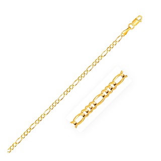 สร้อยคอโซ่ฟิกาโรทองคำแท้ 14k หนา 2.8 มม. ไซส์ 18 นิ้ว2.8mm 14k Yellow Gold Solid Figaro Chain-Pre order