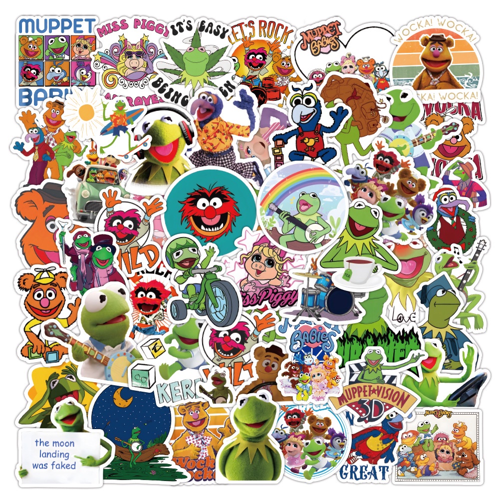 Kermit the Frog เซซามีสตรีท (芝麻街)KAWS กบเคอร์มิท Sesame Street  sticker สติกเกอร์กันน้ำรูปแบบที่แตกต่างกัน 50ชิ้น