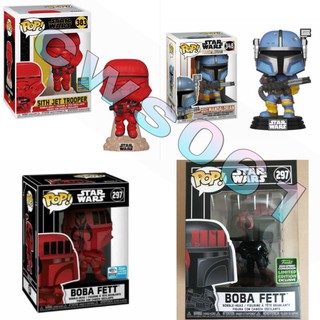 Funko POP ฟิกเกอร์ไวนิล Star Wars: The Mandalorian Heavy Infantry 3.75 นิ้ว 348/383 Sith Jet Trooper Boba Fett 297 Ltd.Toy