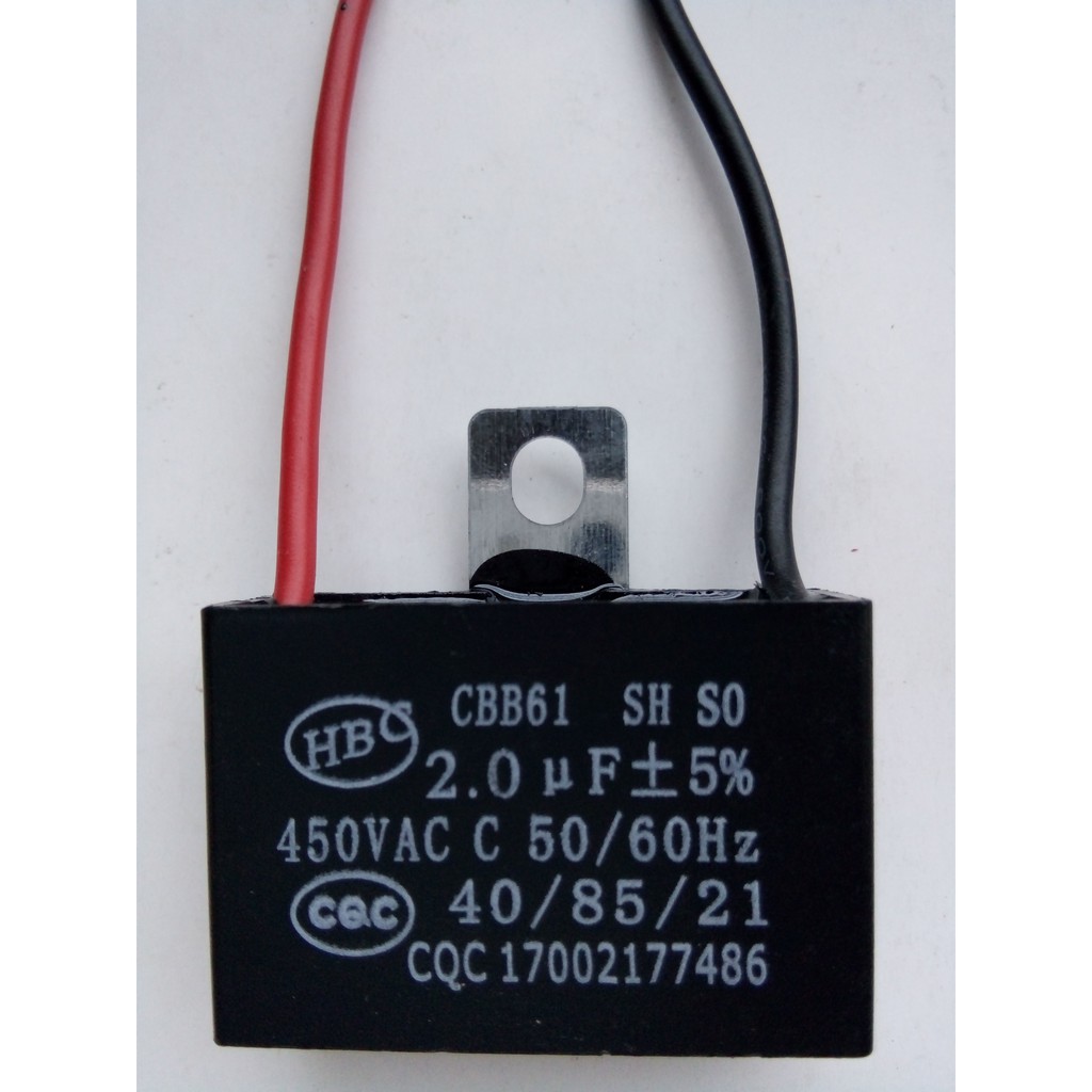 คาปาซิเตอร์พัดลม 1.5uF, 1.8uF 450V.AC DB-C CBB61  Capacitor Fan