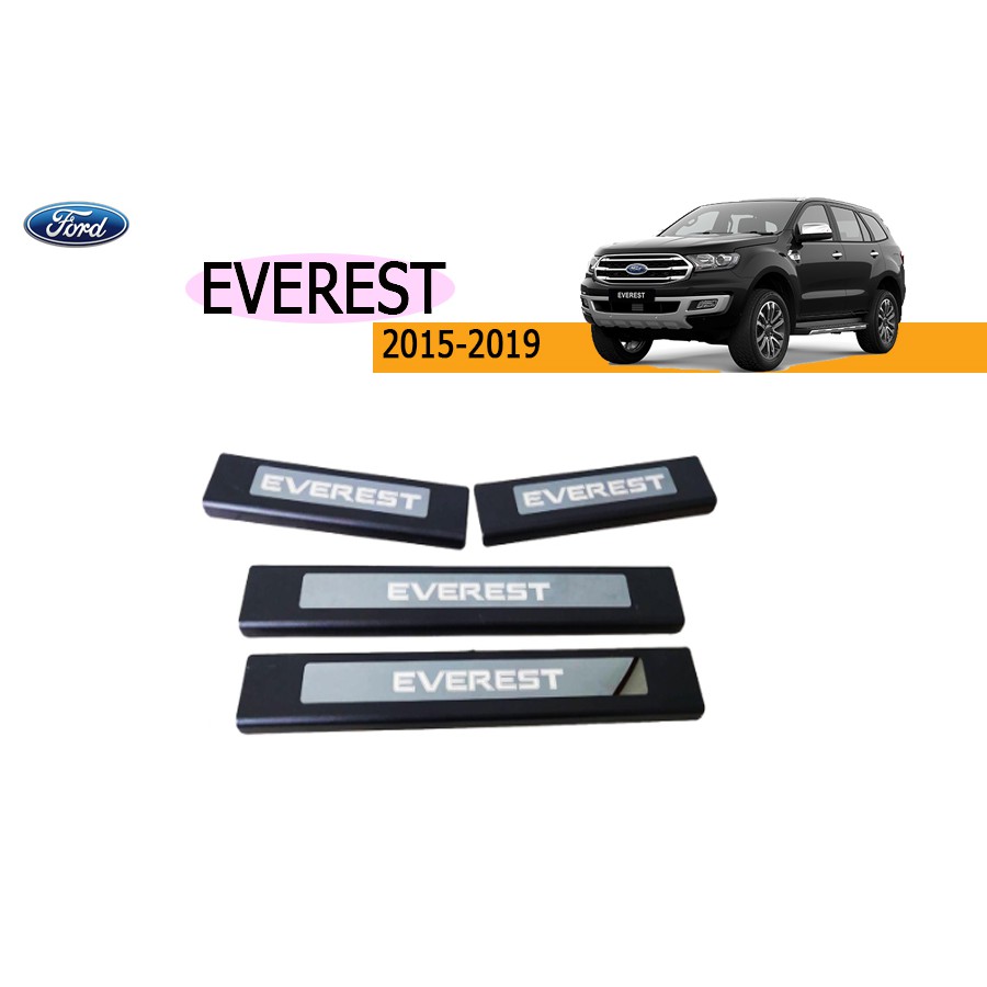 ชายบันได/สคัพเพลท Ford Everest 2015-2020 ชุบ+ดำด้าน