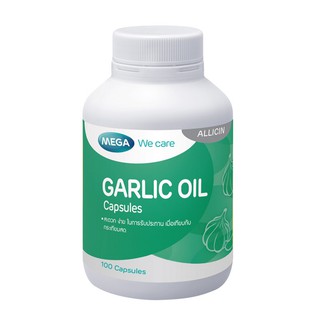 Mega we care garlic oil 100cap 1กระปุก น้ำมันกระเทียม {วันหมดอายุ 12 / 8 / 2025 }{2379}