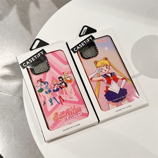Casetify 【Pink Sailor Moon】เคสโทรศัพท์มือถือ ซิลิโคนนิ่ม TPU กันกระแทก ลายเซเลอร์มูน พร้อมกล่องบรรจุ คุณภาพสูง สําหรับ iPhone 13 Pro MAX 12 11 Pro MAX XR X XS MAX 7 8 Plus