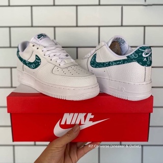 รองเท้า Air Force 1 Green Paisley💚 และ Black Paisley 🖤 สินค้าพร้อมกล่องใบ ไนกี้ รองเท้าผ้าใบ มีเก็บปลายทาง